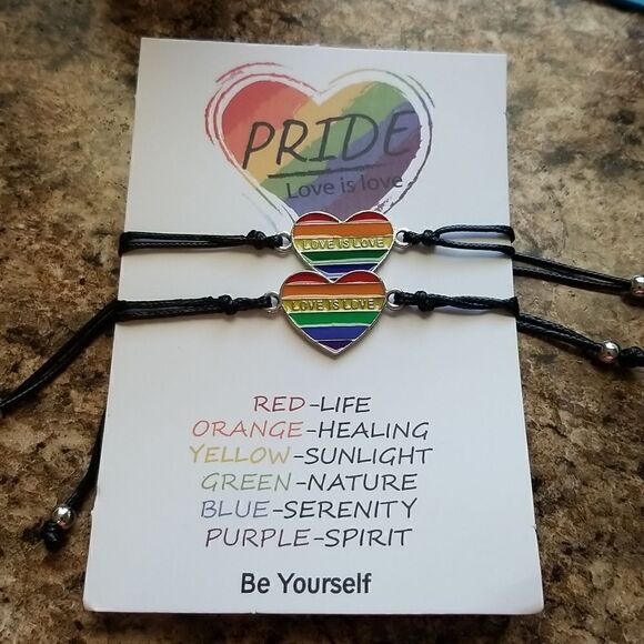 PRIDE rainbow couples bracelets - Picture 3 of 7